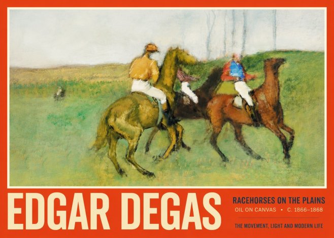 Edgar Degas Racehorses on the Plains No2 - Plakát
