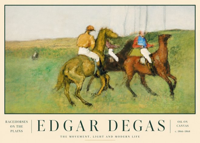 Edgar Degas Racehorses on the Plains No3 - Plakát