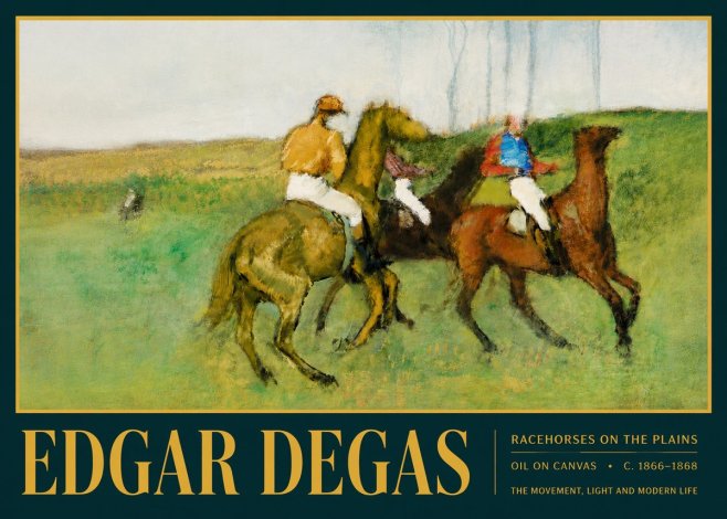 Edgar Degas Racehorses on the Plains No4 - Plakát