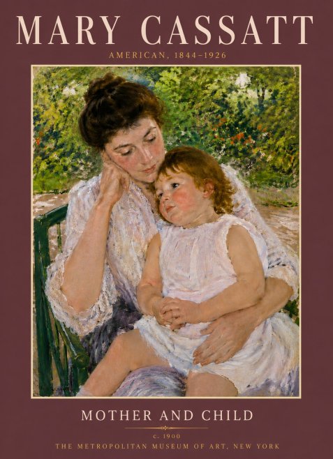 Mary Cassatt Mother and Child I No6 - Plakát