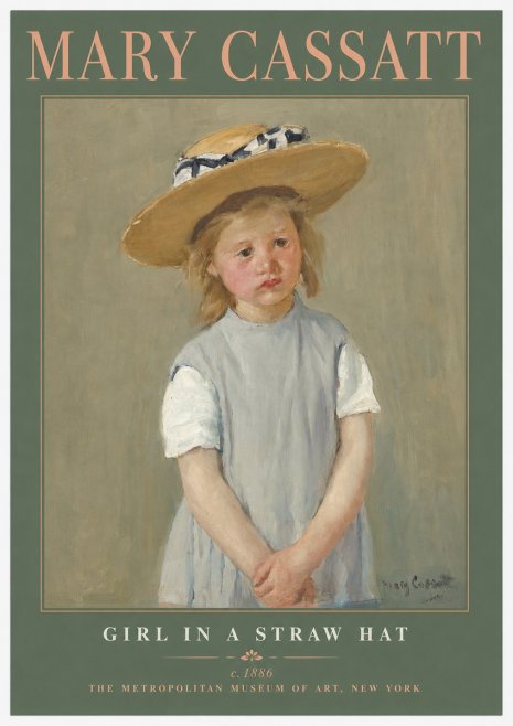 Mary Cassatt Girl in a Straw Hat No2 - Plakát