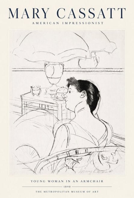 Mary Cassatt Young Woman in an Armchair No1 - Plakát