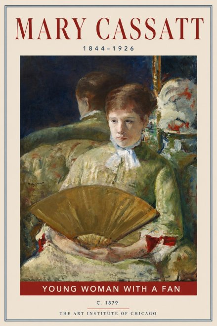 Mary Cassatt Young Woman with a Fan I No2 - Plakát
