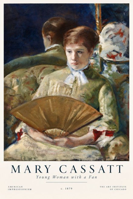 Mary Cassatt Young Woman with a Fan I No4 - Plakát