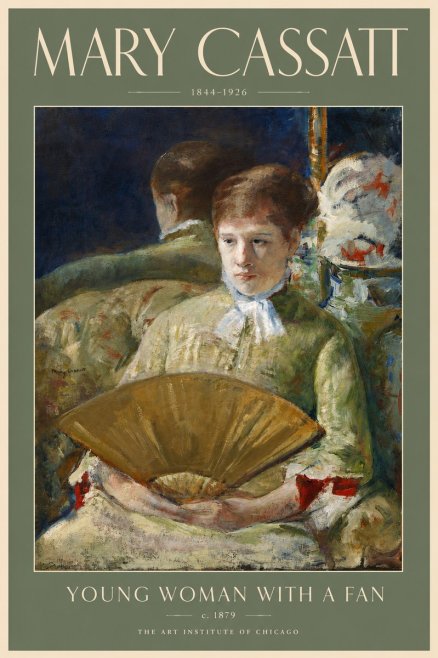 Mary Cassatt Young Woman with a Fan I No5 - Plakát