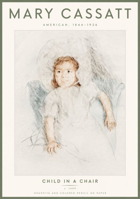 Mary Cassatt Child in a Chair No4 - Plakát