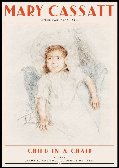 Mary Cassatt Child in a Chair No5 - Plakát