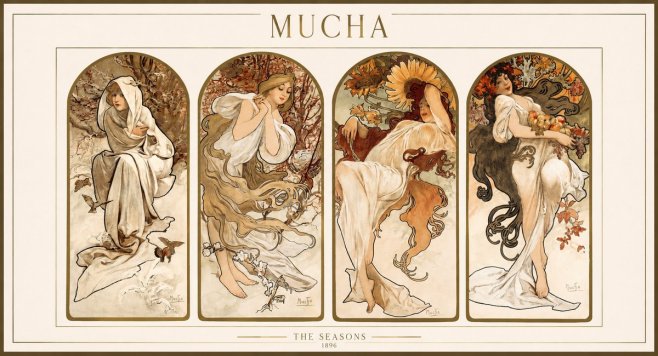 Mucha The Seasons No1 - Plakát