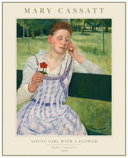 Mary Cassatt Young Girl with a Flower No1 - Plakát