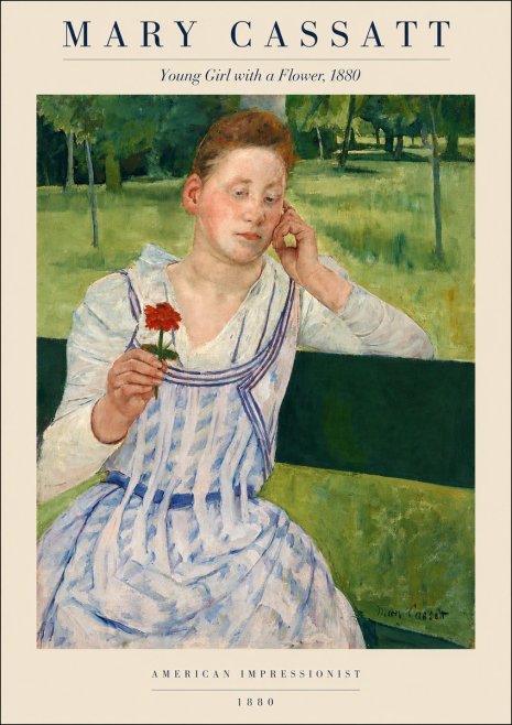 Mary Cassatt Young Girl with a Flower No3 - Plakát