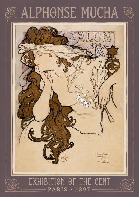 Mucha Salon Des Cent No5 - Plakát