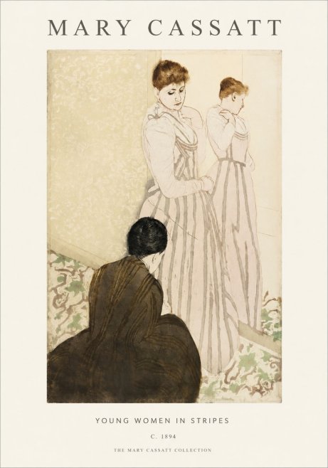 Mary Cassatt Young Women in Stripes No1 - Plakát
