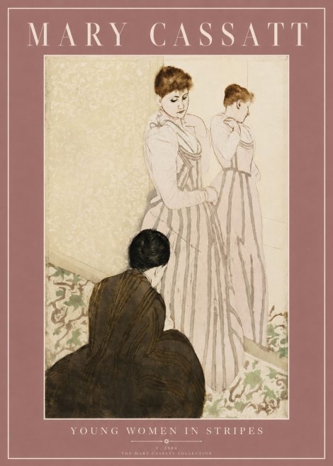 Mary Cassatt Young Women in Stripes No2 - Plakát