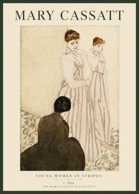 Mary Cassatt Young Women in Stripes No3 - Plakát