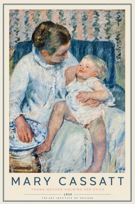 Mary Cassatt Young Mother Holding Her Child No2 - Plakát