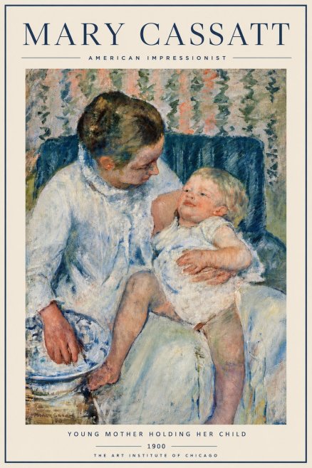 Mary Cassatt Young Mother Holding Her Child No3 - Plakát