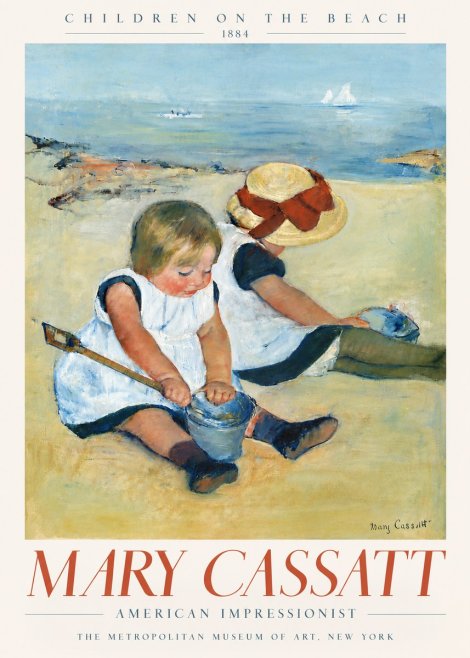 Mary Cassatt Children on the Beach No6 - Plakát