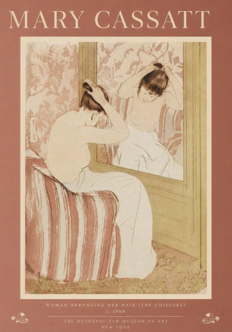Mary Cassatt Woman Arranging Her Hair (the Coiffure) No2 - Plakát