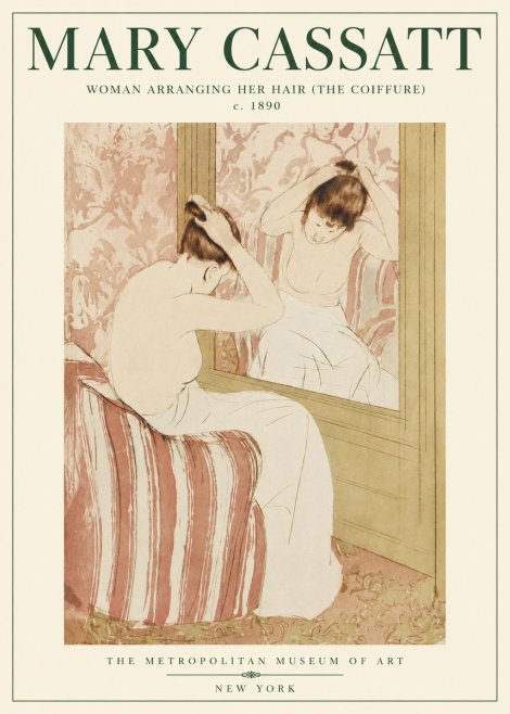 Mary Cassatt Woman Arranging Her Hair (the Coiffure) No3 - Plakát