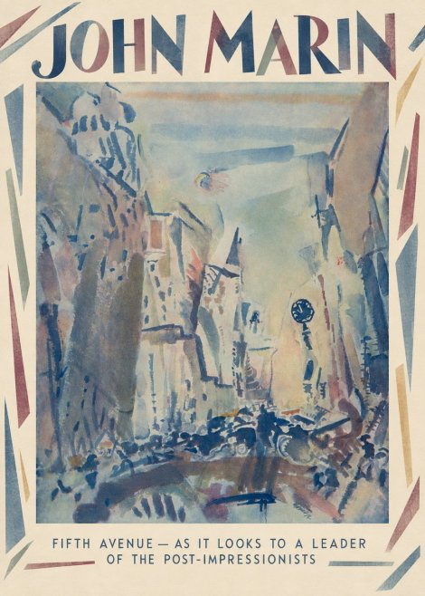 John Marin Fifth Avenue – as It Looks to a Leader of the Post-impressionists No1 - Plakát