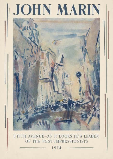 John Marin Fifth Avenue – as It Looks to a Leader of the Post-impressionists No3 - Plakát