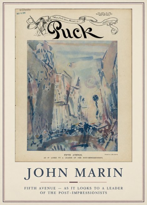 John Marin Fifth Avenue – as It Looks to a Leader of the Post-impressionists No5 - Plakát