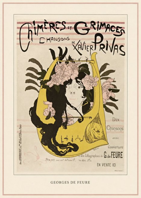 Georges de Feure Chimères Et Grimaces Chansons De Xavier Privas No3 - Plakát
