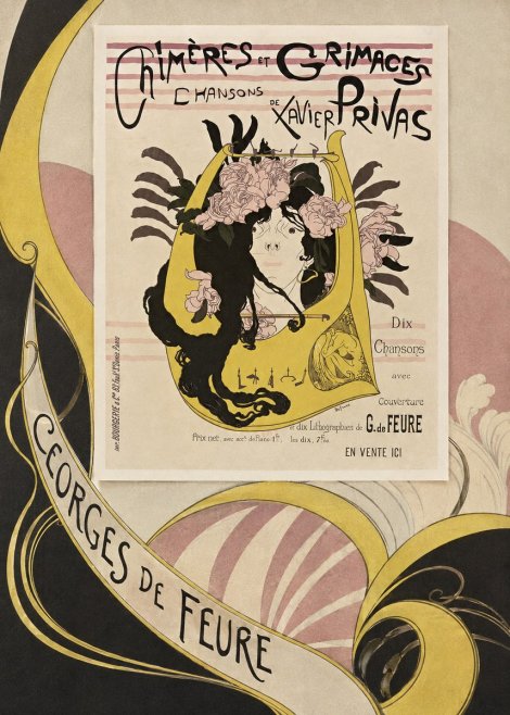 Georges de Feure Chimères Et Grimaces Chansons De Xavier Privas No4 - Plakát