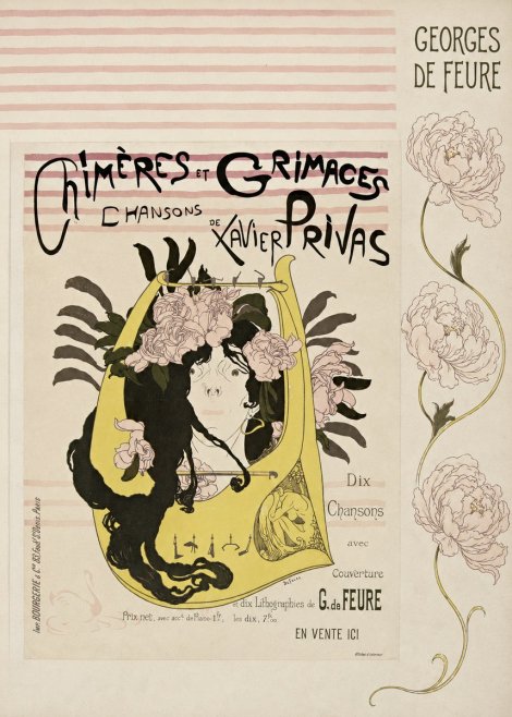 Georges de Feure Chimères Et Grimaces Chansons De Xavier Privas No6 - Plakát