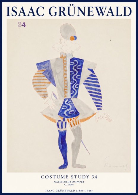 Isaac Grünewald Costume Study 34 No1 - Plakát