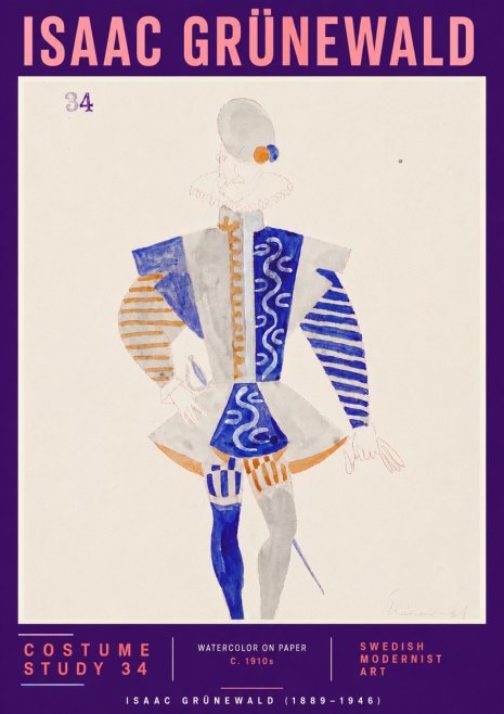 Isaac Grünewald Costume Study 34 No4 - Plakát
