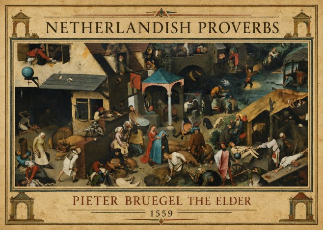 Pieter Bruegel Netherlandish Proverbs III No1 - Plakát