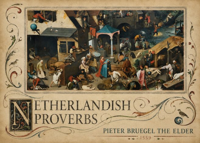 Pieter Bruegel Netherlandish Proverbs III No3 - Plakát
