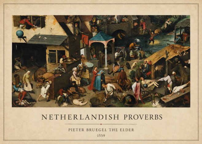 Pieter Bruegel Netherlandish Proverbs III No6 - Plakát