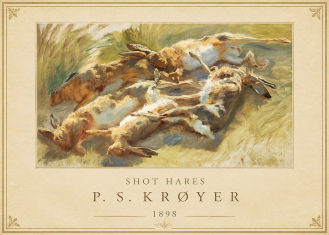 P.S. Krøyer Shot Hares No1 - Plakát