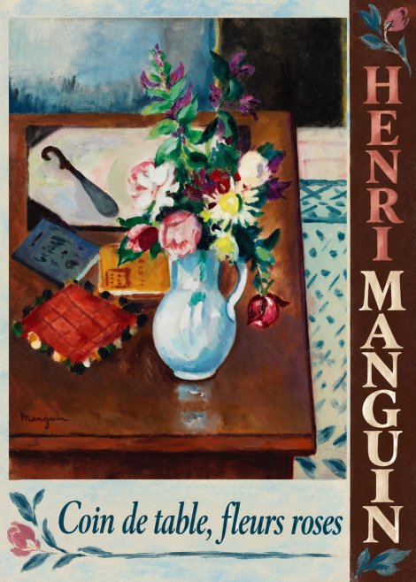 Henri Manguin Coin De Table, Fleurs Roses No3 - Plakát