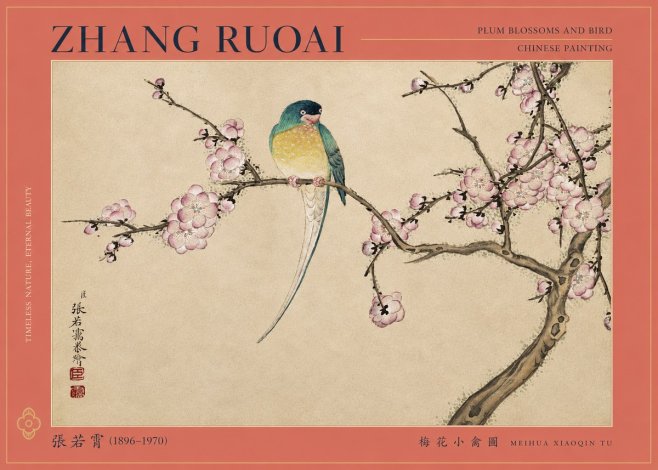 Zhang Ruoai Plum Blossoms and Bird No2 - Plakát