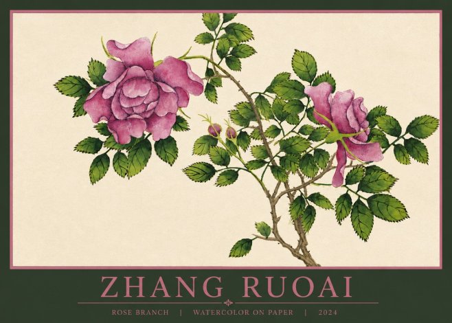 Zhang Ruoai Rose Branch No4 - Plakát