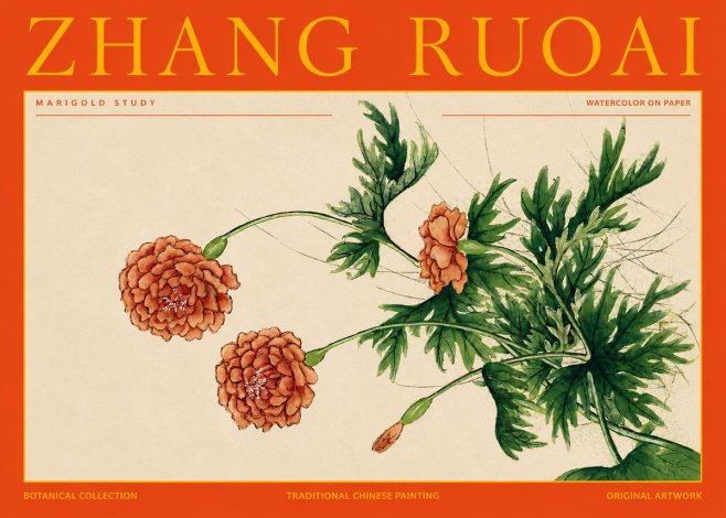 Zhang Ruoai Marigold Study No2 - Plakát