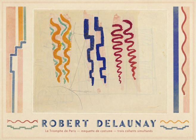 Robert Delaunay Le Triomphe De Paris — Maquette De Costume — Trois Collants Simultanés No1 - Plakát