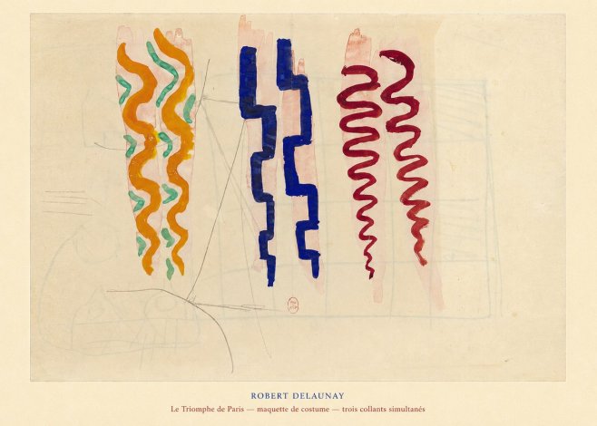 Robert Delaunay Le Triomphe De Paris — Maquette De Costume — Trois Collants Simultanés No4 - Plakát