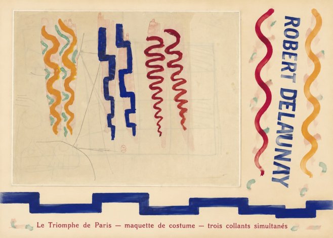 Robert Delaunay Le Triomphe De Paris — Maquette De Costume — Trois Collants Simultanés No5 - Plakát