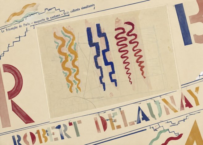 Robert Delaunay Le Triomphe De Paris — Maquette De Costume — Trois Collants Simultanés No6 - Plakát