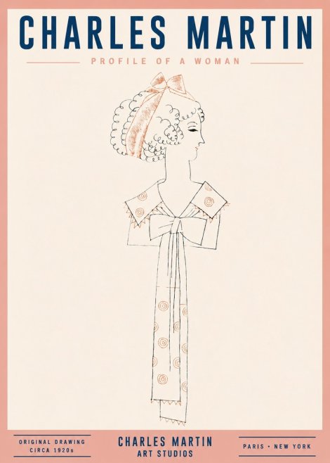 Charles Martin Profile of a Woman No2 - Plakát