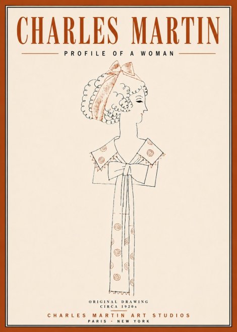 Charles Martin Profile of a Woman No5 - Plakát