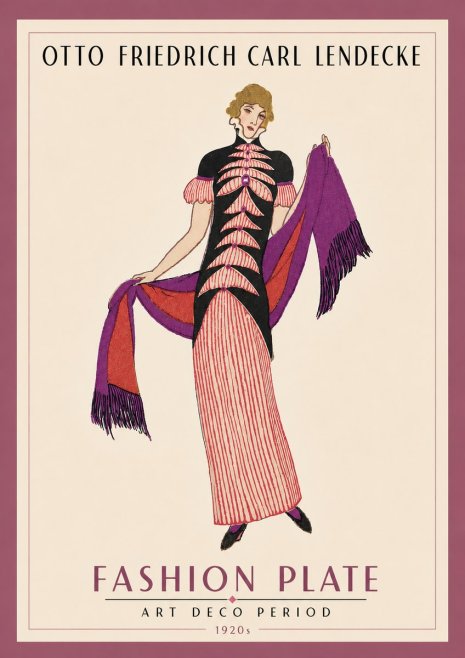Otto Friedrich Carl Lendecke Fashion Plate I No5 - Plakát