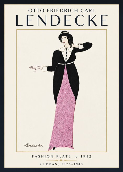 Otto Friedrich Carl Lendecke Fashion Plate II No5 - Plakát