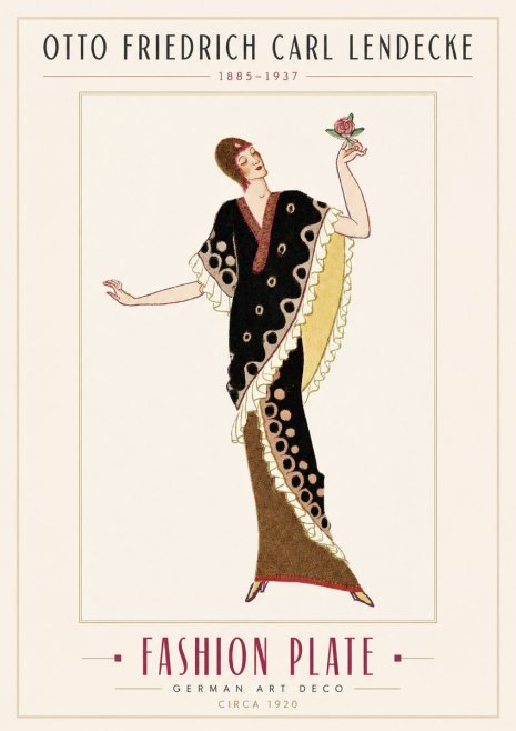 Otto Friedrich Carl Lendecke Fashion Plate III No3 - Plakát