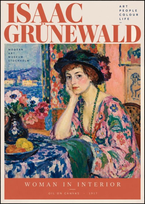 Isaac Grünewald Woman in Interior No2 - Plakát