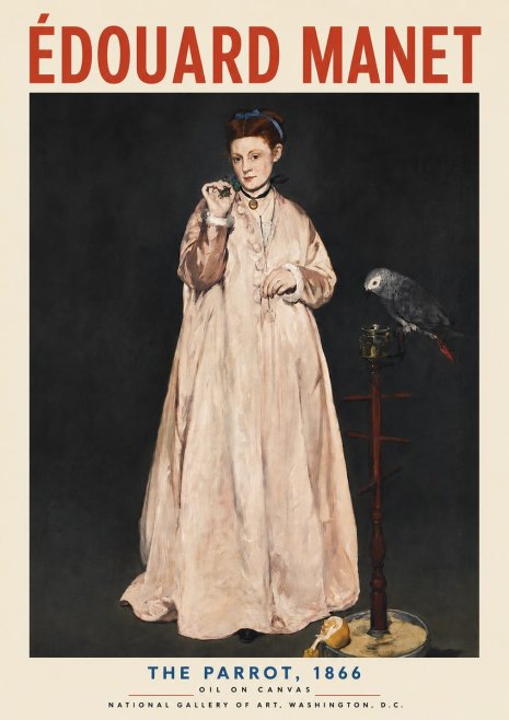 Édouard Manet The Parrot No4 - Plakát